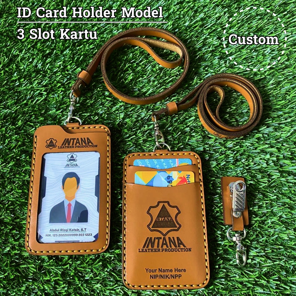

Id Card Holder 4 Lapis Bahan Kulit 3 Slot Kartu Name Tag Kulit Asli Nametag Kulit Id Card Kulit Gantungan Custom Nama Logo Perusahaan