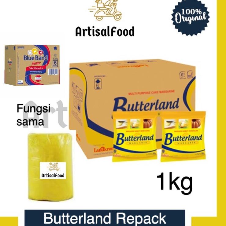 

✨Original✨ Butterland 1 kg Margarine margarin mentega kuning TIMBANGAN 1kg kiloan spt blueband serbuuu !