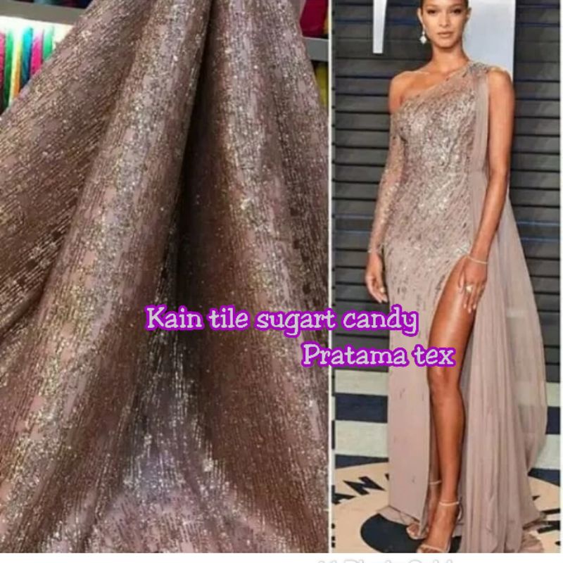 TERBARU Kain tile sugart candy / Kain kebaya candy crush payet pasir