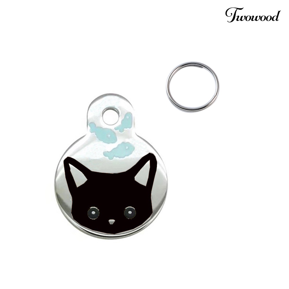 Twowood Liontin Kalung Anjing / Kucing Anti Hilang Bahan Metal