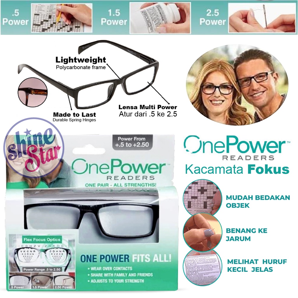 SHINE STAR - READY Kacamata ONE POWER READERS  Auto Focus Unisex PLUS 0.5-2.5