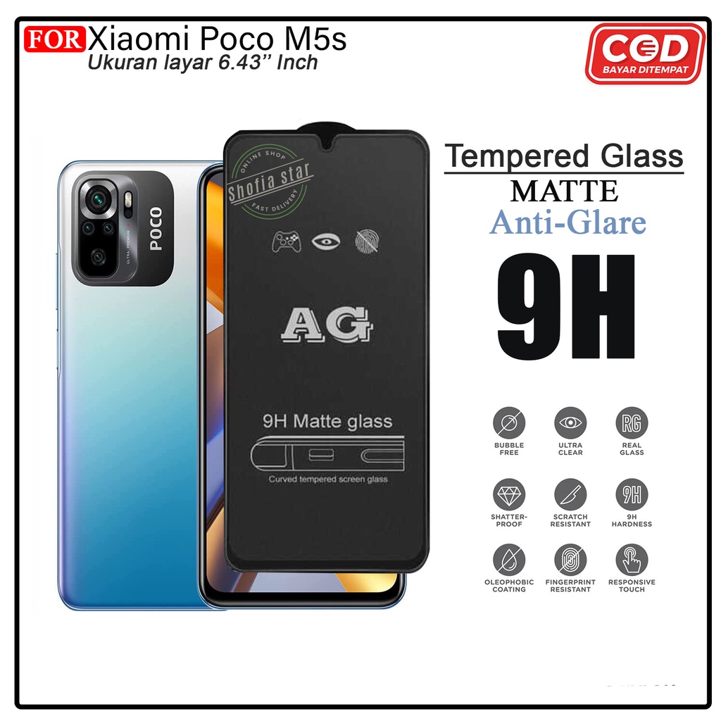 Tempered Glass Ceramik Blue Light Xiaomi Poco M5 Poco F5 M5s X5 5G Anti Gores Anti Radiasi Full Cover