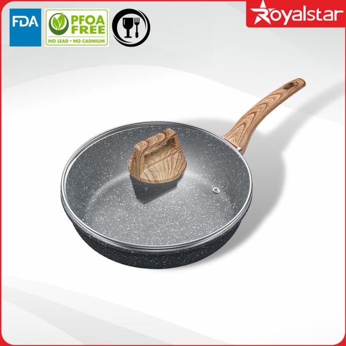 TERBARU Wajan penggorengan keramik marble granit tidak mudah lengket serbaguna /PERALATAN MASAK SET/