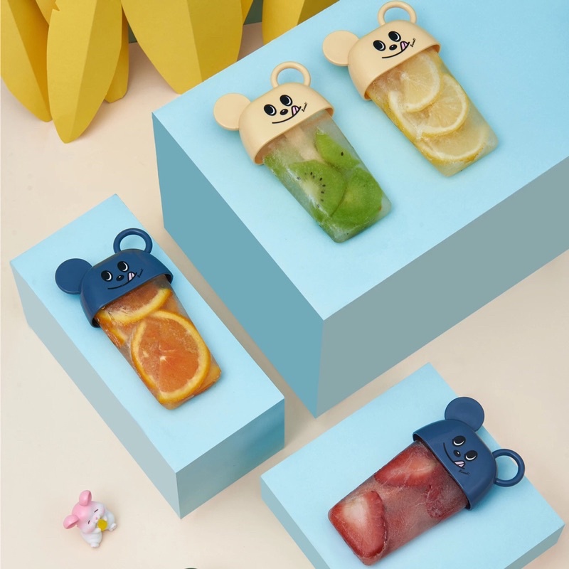 Cetakan Es Krim Serbaguna Bahan PP FOOD GRADE Aman untuk Bayi dan Anak Gambar Tikus Tempat Es krim Buah Lucu Cetakan Es Krim Popsicle Unik