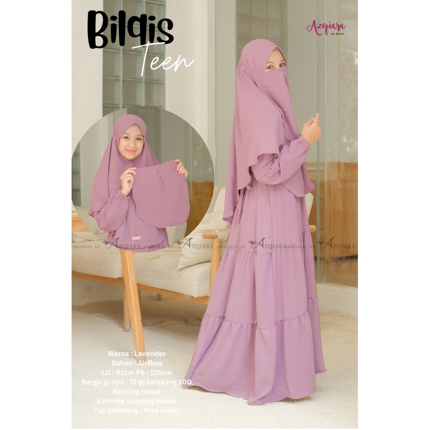 Bilqis Teen Anak Syari Gamis Muslim Free Cadar Original Produk By Qiara Fashion