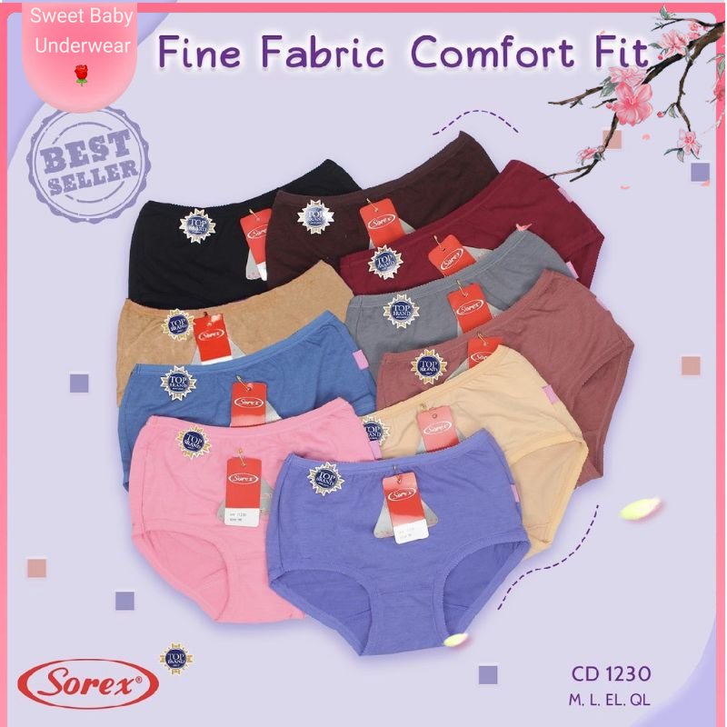 CD CEWEK SOREX 1230 || CD SOREX BASIC COTTON 1230 M L EL QL || CELANA DALAM SOREX 1230 BASIC KATUN |