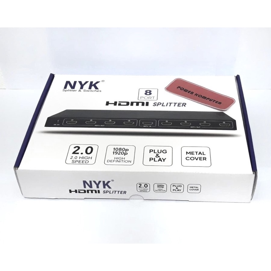 NYK HDMI Splitter 8 Port 1-8 HDCP Full HD 3D 4Kx2K 4K x 2K UHD spliter