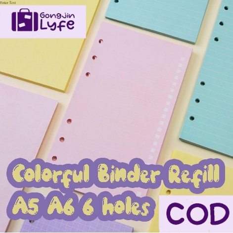 

[Gongjin] [A5 A6 6 Holes] Isi Binder Colorful / Warna Warni Lucu Cute Kertas Refill Loose Leaf