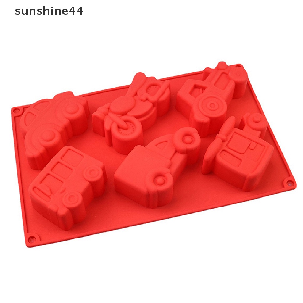 Sunshine 6pcs Cetakan Kue Bentuk Transportasi / Pesawat / Motor / Mobil / bus