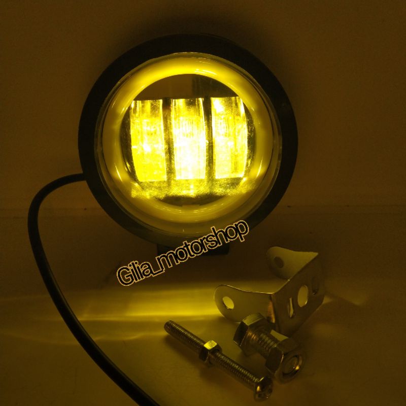 Lampu LED tembak eye 3 LED 4D Daymaker lampu utama kuning dan putih 30 watt Universal