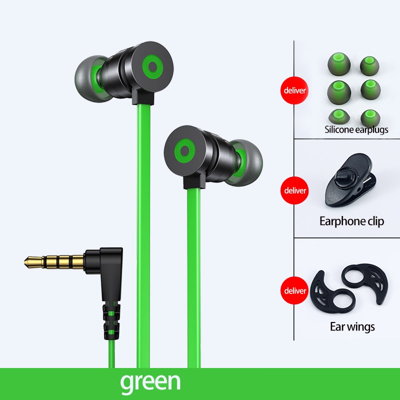 Gaming Headset Bass Stereo Metal Earphone Dengan Mic Noise Cancelling Earphone In-Ear Wired Headset Earfon