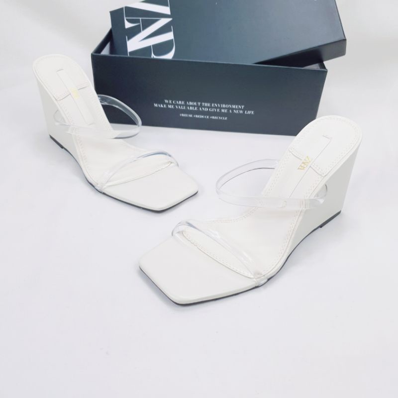 ZR Transparent Double Strap Sandal Wedges