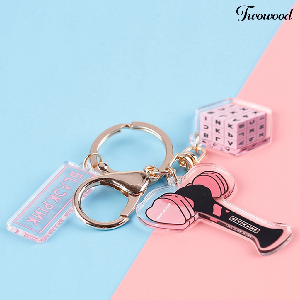 Gantungan Kunci Dua Sisi Bahan Akrilik Transparan Desain K-POP BTS EXO Twice
