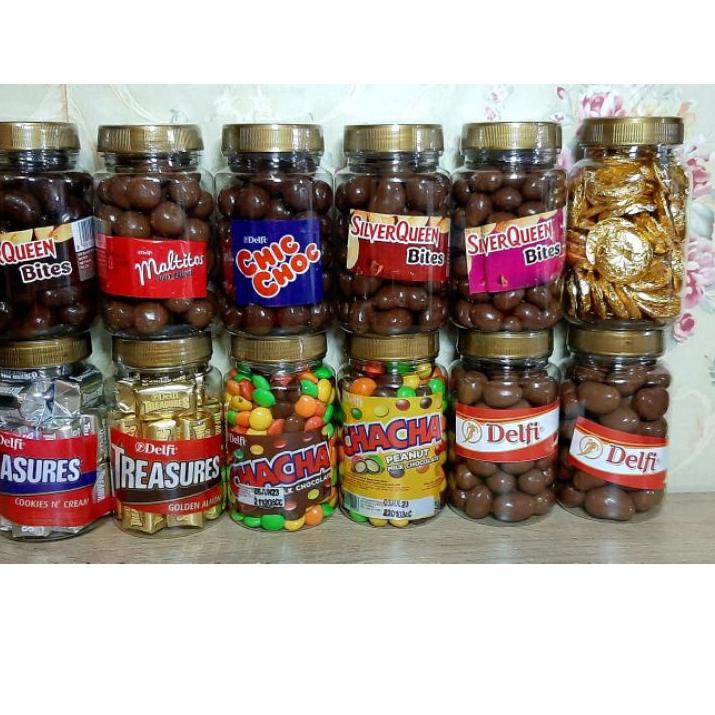 

kodec1C6o--Coklat Delfi Silverqueen Bites Maltitos Chicchoc Roundies Chacha Jar 320ml