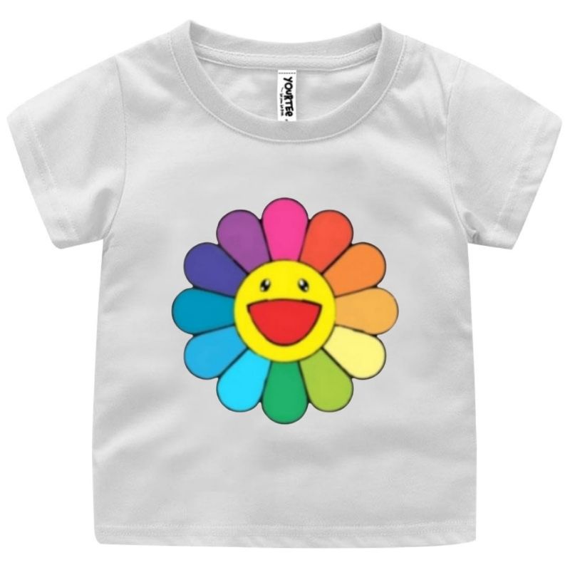 BAJU KAOS ANAK COWOK/CEWEK 1-12TAHUN MOTIF BUNGA WARNA WARNI BAJU KAOS ANAK