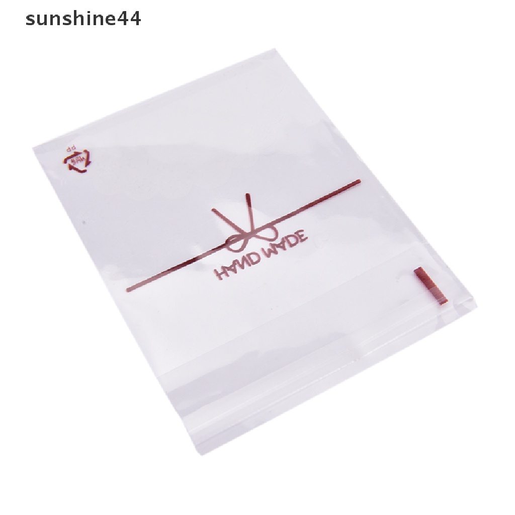 Sunshine 100pcs Kantong Plastik Cellophane Motif Renda Dengan Perekat Untuk Permen / Kue Ulang Tahun