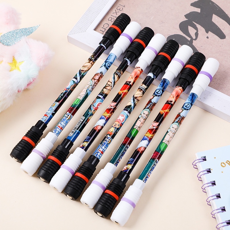 COD ❤️ Pen Puter Spinner Toys/ Spinning Pen/ Pulpen Putar Spinner/ Bolpoin Anti Slip Untuk Anak / Dewasa Anti Stress Rotating Pen Impor Harga Rendah-Bellamy's-New💥 L-Random