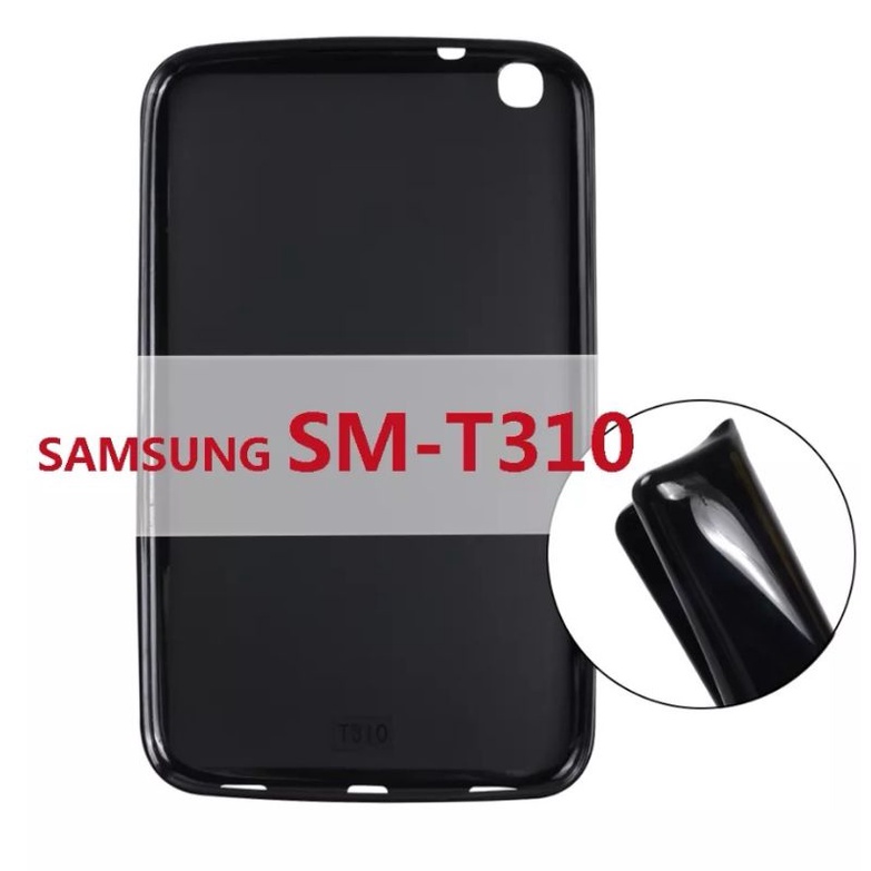 Samsung Galaxy Tab 3 8INCI T310 T315 Case Silicon Softcase Ultrathin Casing Cover Jelly Silikon TPU Soft Pelindung belakang Clear Bening hitam tablet