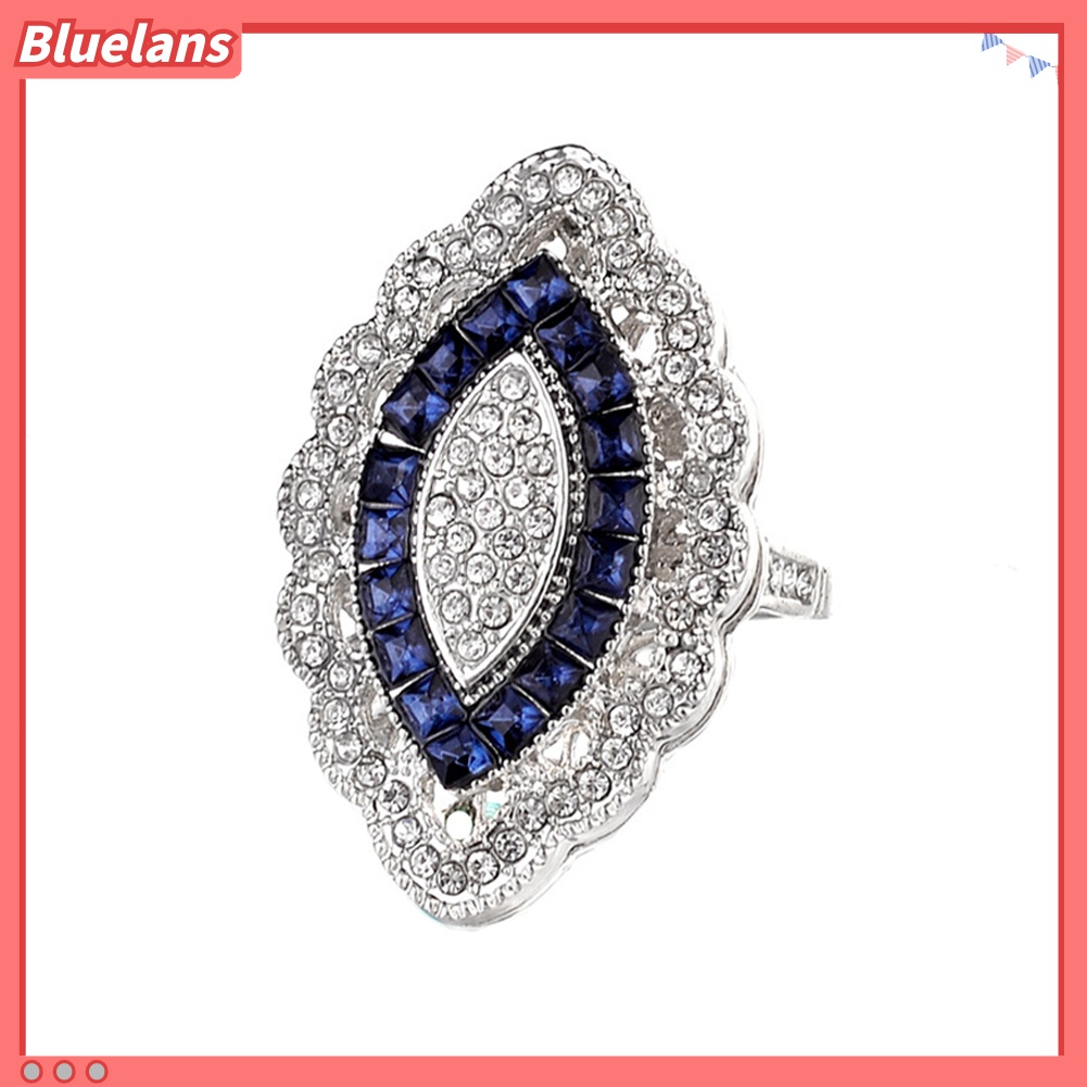 Cincin Bentuk Marquise Aksen Berlian Imitasi Untuk Wanita