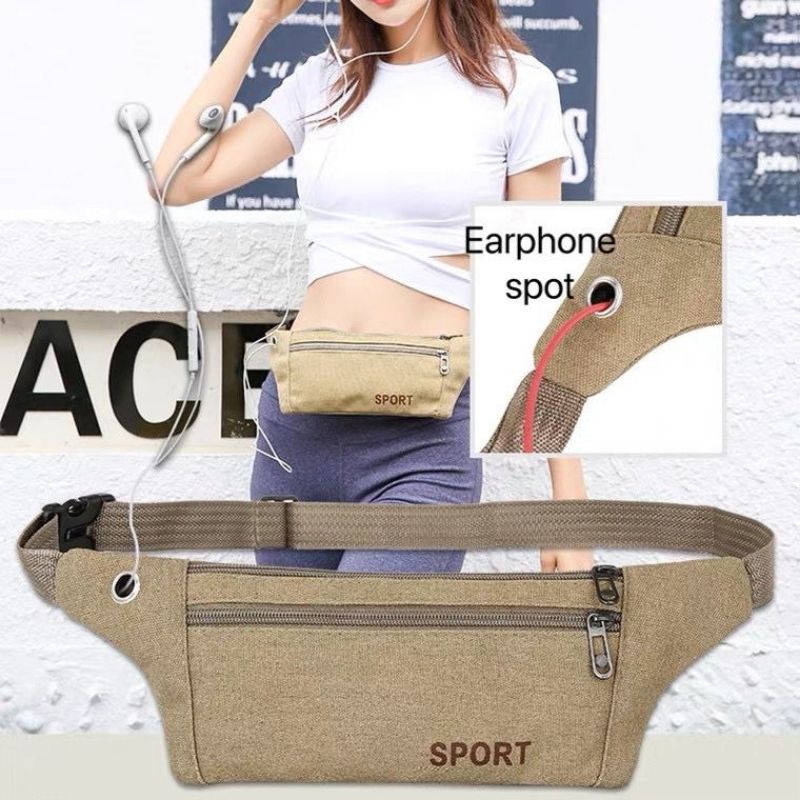 TAS PINGGANG SPORT WAISTBAG BAHAN KANVAS / TAS SELEMPANG SLING BAG PRIA WANITA - 306