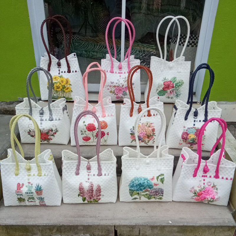 tas jali jali ukuran M motif decoupage