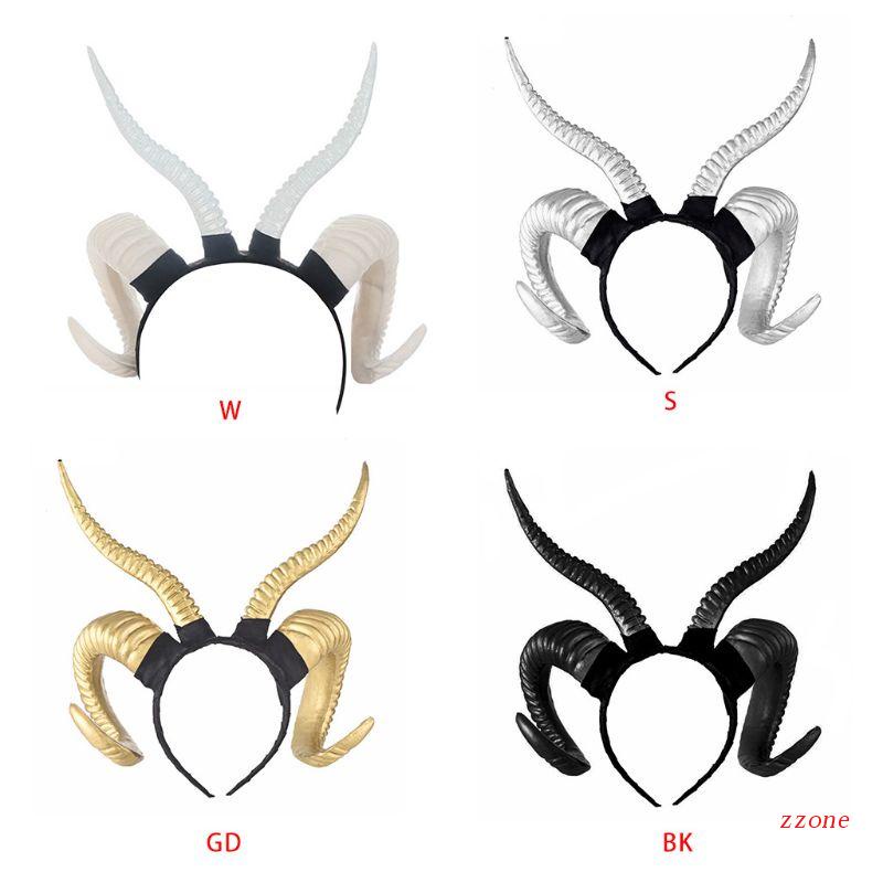 Bando Desain Tanduk Domba Imitasi Gaya Gothic Untuk Kostum Cosplay Anak Dan Dewasa