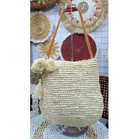 Totebag rami, Totebag gajih, Totebag anyaman, Totebag Agel, Tas agel, Tas gajih, Tas Pompom, Tas Any