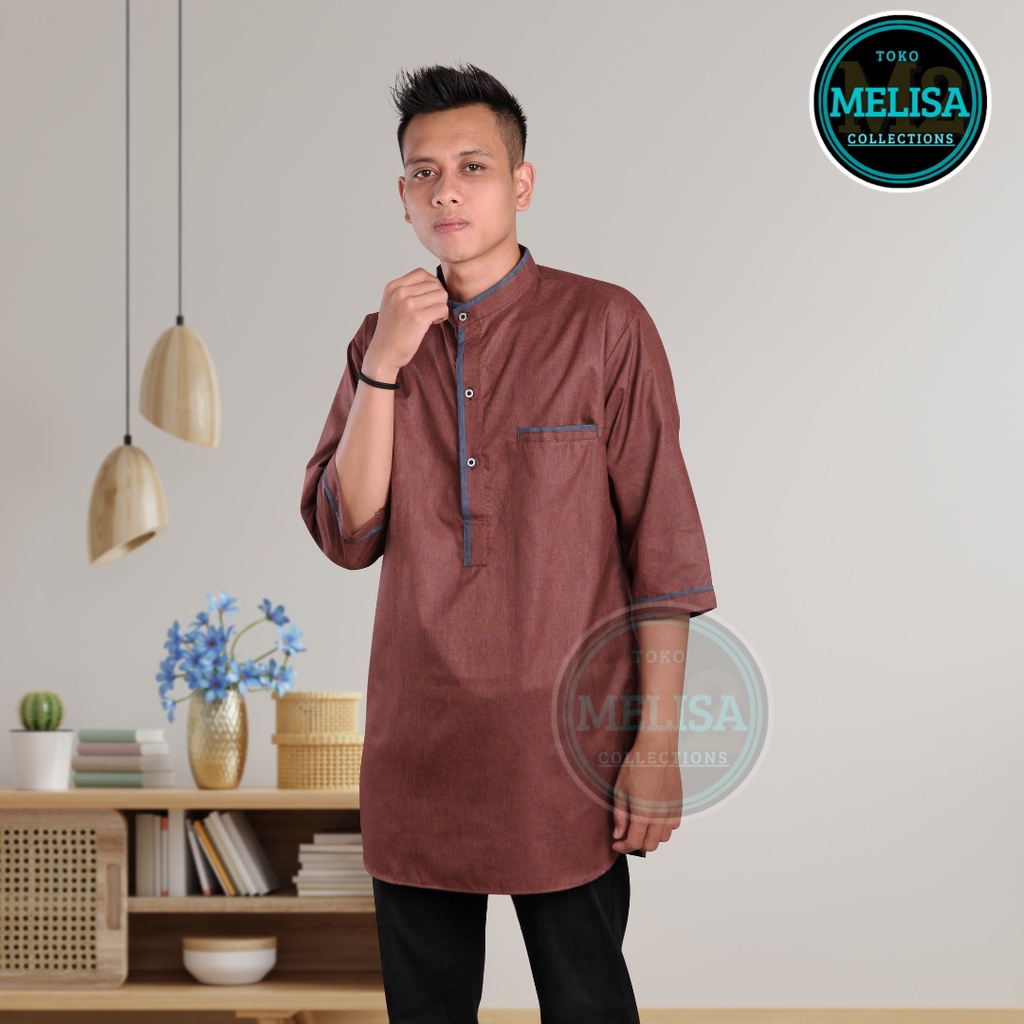 Baju Koko Kurta Lengan 3/4 Baju Koko Fashion Muslim Pria Dewasa Terbaru Koko Pria Muslim Bahan Katun Viskos Premium / Baju Koko Pakaian Muslim Pria Dewasa Remaja Lengan Pendek Premium Terbaru Baju Koko kurta Laki-laki Muslimin Polos Keren Terbaru