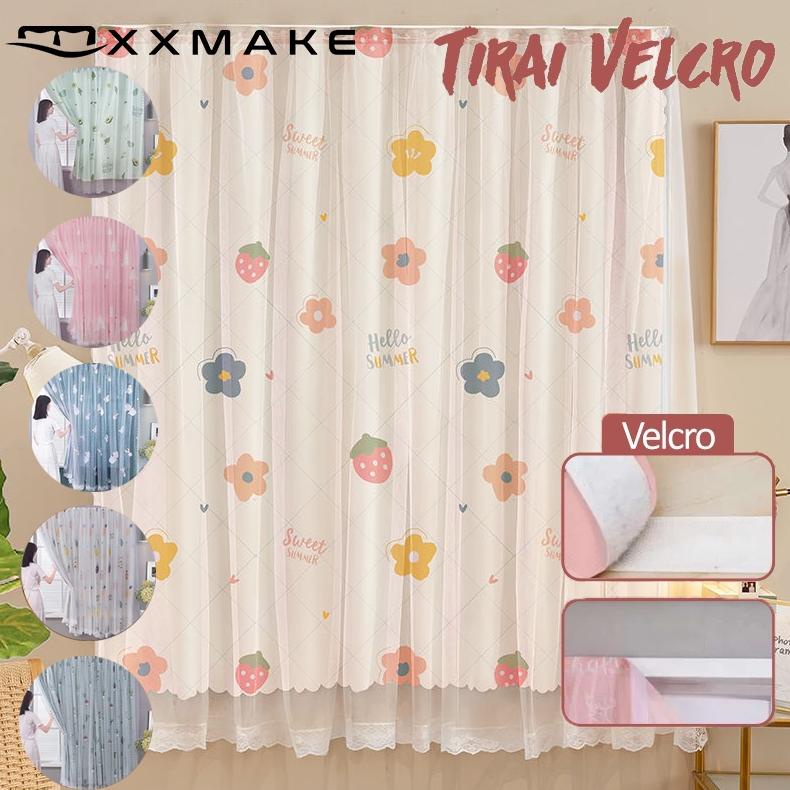 XXMAKE TIRAI HORDENG JENDELA /TIRAI GORDEN MAGIC VELCRO /VELCRO TANPA PAKU  PEMASANGAN GAMPANG 2 UKU