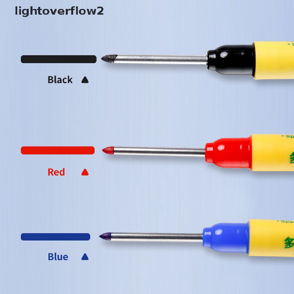 (lightoverflow2) 3pcs / Set Pena Marker 33mm Kepala Panjang Tahan Air Quick Dry Multifungsi (ID)