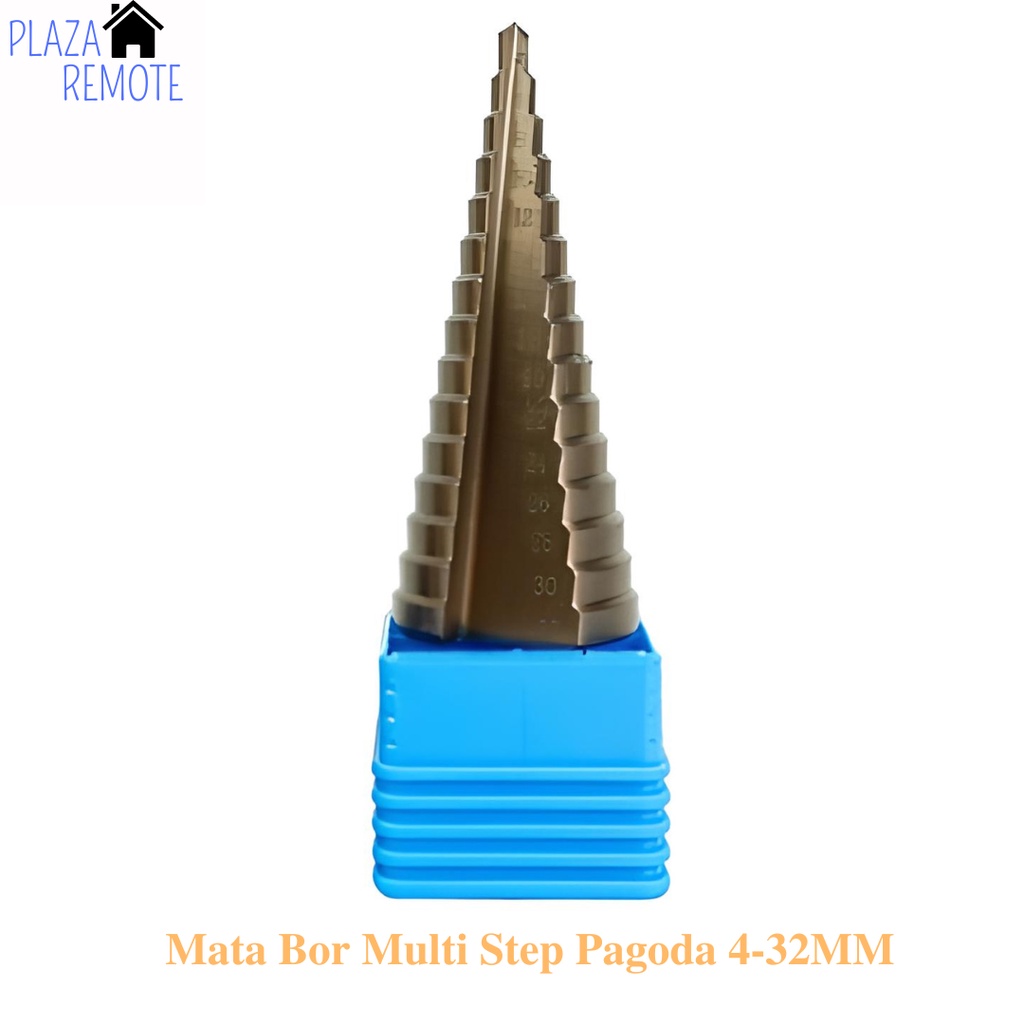 Mata Bor Pagoda COBALT Besi Kuningan Step Drill 4-32 Cone Kerucut