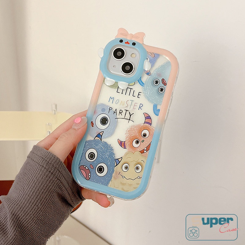 Soft Case Desain Kartun Monster 3D Untuk IPhone 11 XR 7 8 6 6S Plus 14 Plus 12 13 14 11 Pro MAX X XS MAX SE 2020