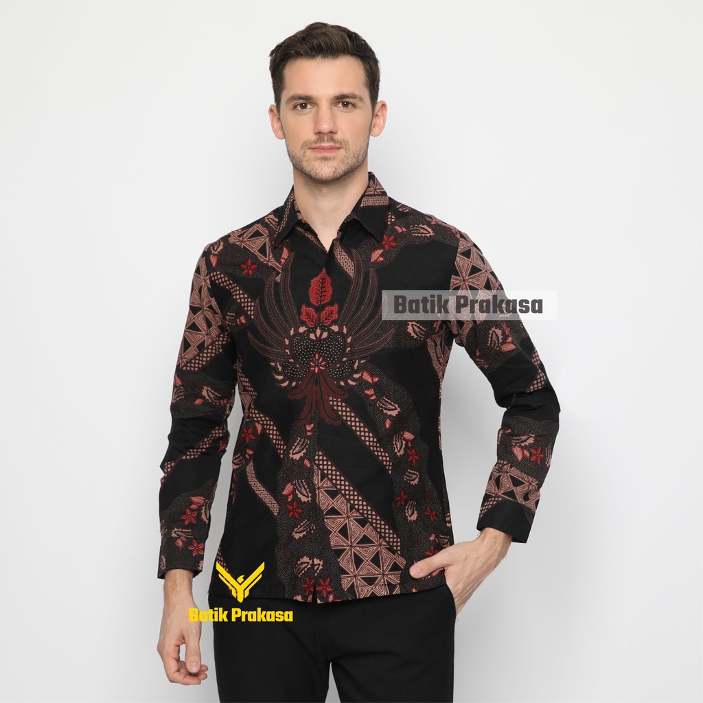 Kemeja Batik Prakasa Motif Nadindra Lesmana Slimfit Lengan Panjang Batik Solo