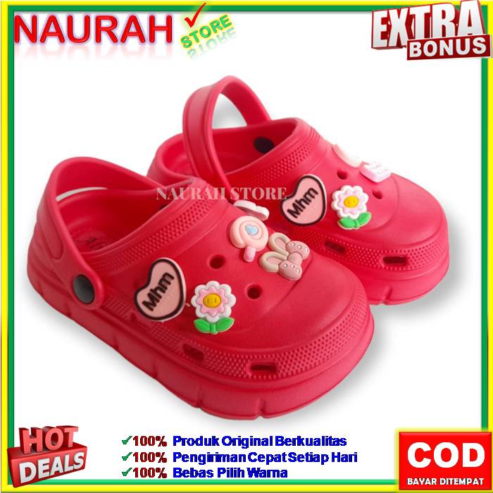 SANDAL ANAK ALINA E2022 A2 SENDAL FUJI VIRAL BAIM 100% ORIGINAL KUALITAS IMPORT SANDAL KODOK SANDAL BUAYA JELLY EVA RUBBER ANTI SLIP NYAMAN EMPUK LUCU