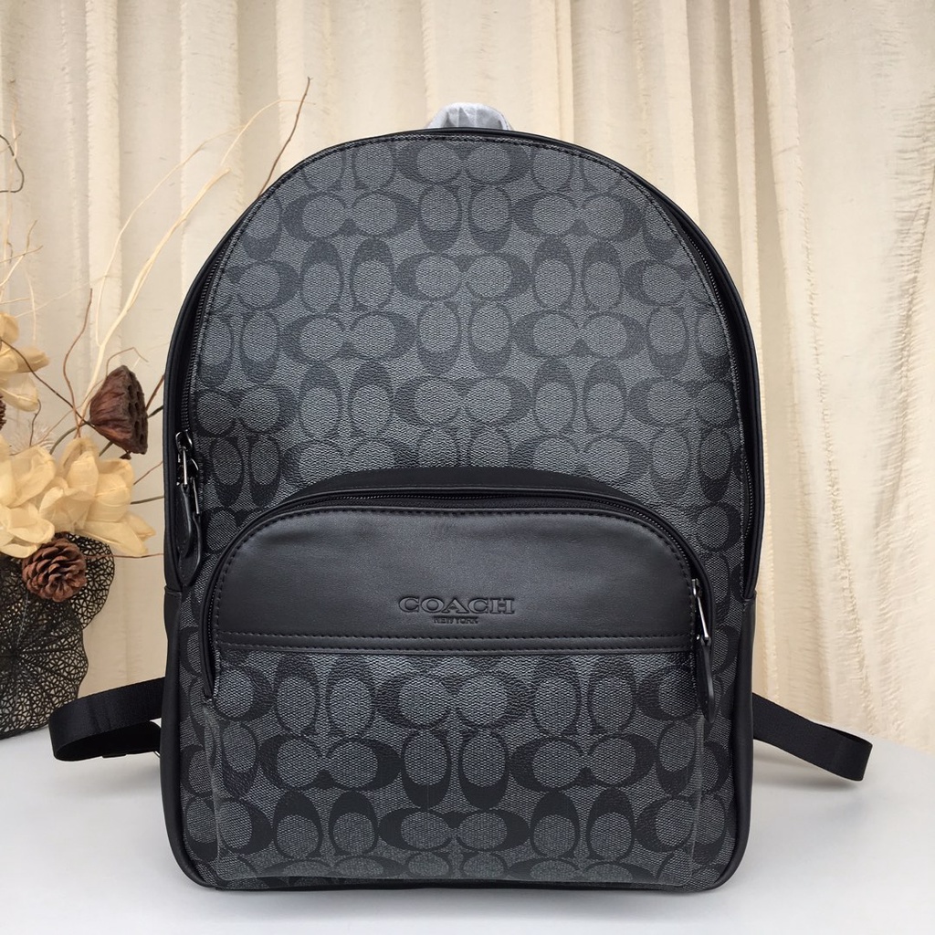 （Shopee Live）72483-9 Coach original 72483 PVC leather men's backpack backpack casual travel fashion backpack  beibao