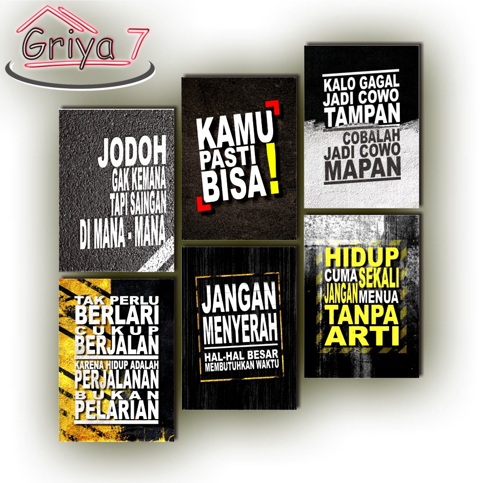 GRIYA 7 HIASAN DINDING DEKORASI KAMAR  PAJANGAN AESTHETIC ESTETIK MOTIVASI QUOTE QUOTES