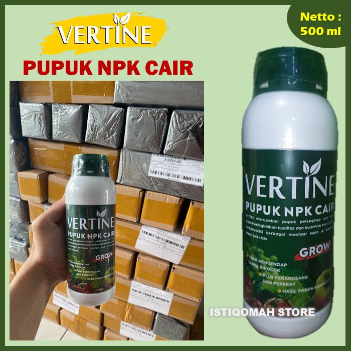 PROMO COD MURAH VERTINE GROW 500ML (VERTI GROW) Pupuk NPK Cair Pelebat Buah Labu Siam - Pupuk untuk Mempercepat Pertumbuhan Akar Bunga Daun dan Buah serta Menambah Daya Tahan Tanaman Terhadap Gangguan Hama dan Penyakit pada Tanaman Labu Siam