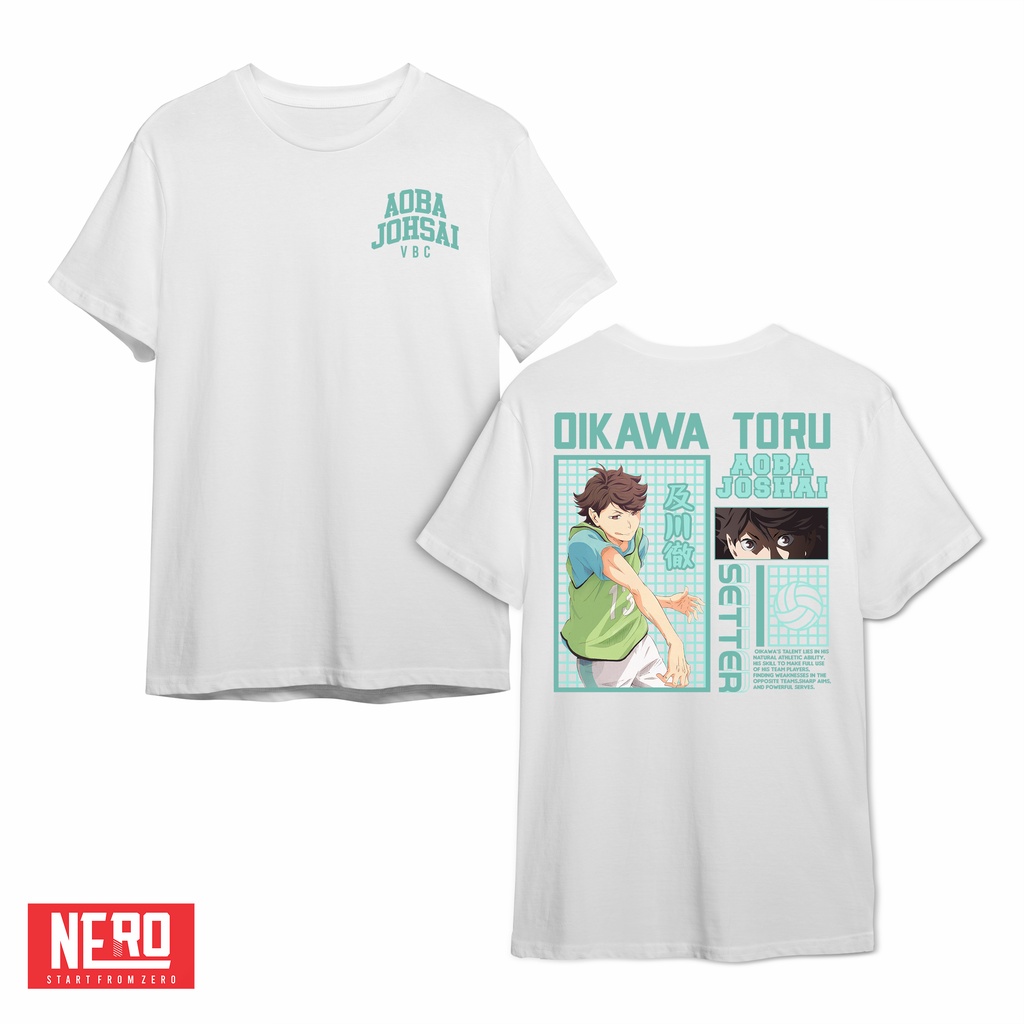 NERO OIKAWA TORU AOBA JOSHAI Kaos ANIME // Kaos atasan Pria & Wanita