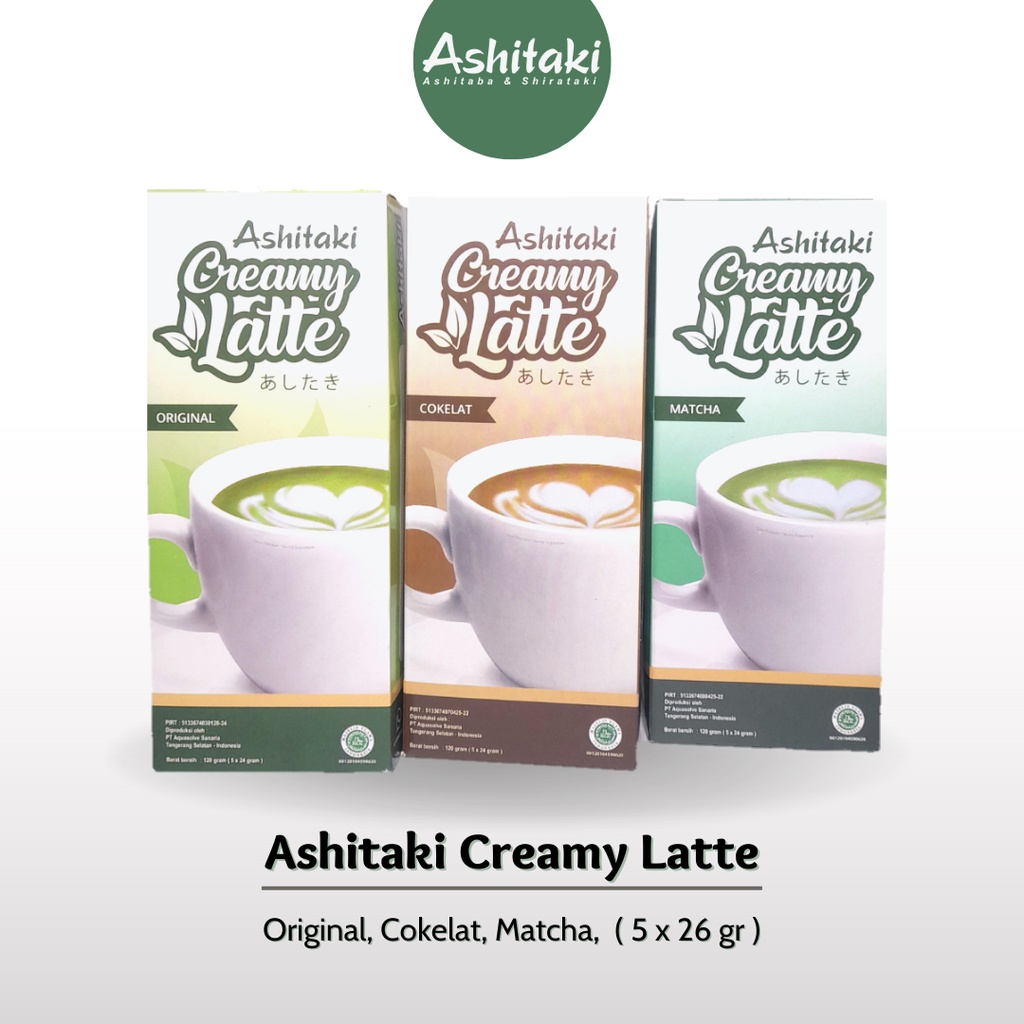 Ashitaki Creamy Latte Coklat, Matcha, Original Box 120 gr Minuman Diet Rendah Kalori