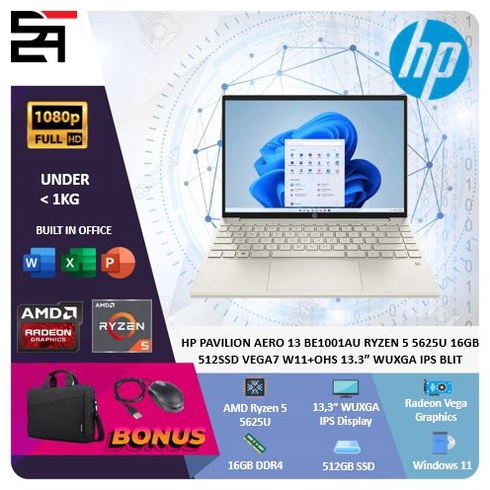 HP Pavilion Aero 13 Ryzen 5 5625U 16GB 512GB SSD Vega W11 OHS 13.3 Inchi WUXGA IPS Blit