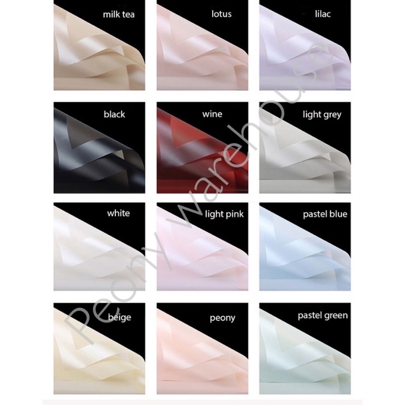 

[5 LEMBAR] Flower wrapping paper cellophane transparan varian list frame tebal, kertas buket bunga cellophane florist