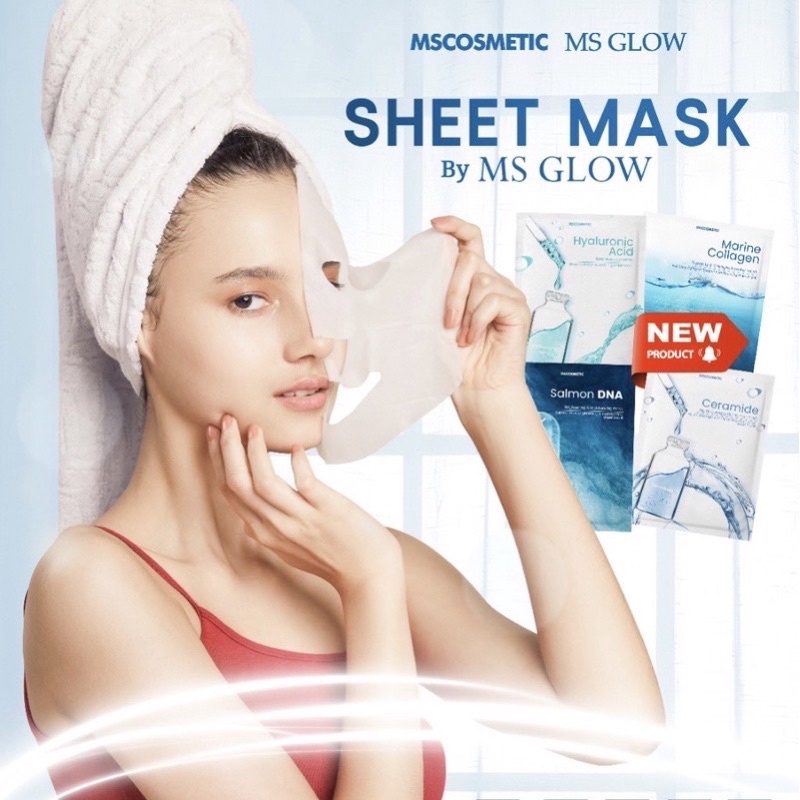 MS Glow Sheet Mask | Salmon DNA | Ceramide | Marine Collagen | Hyaluronic Acid Mask