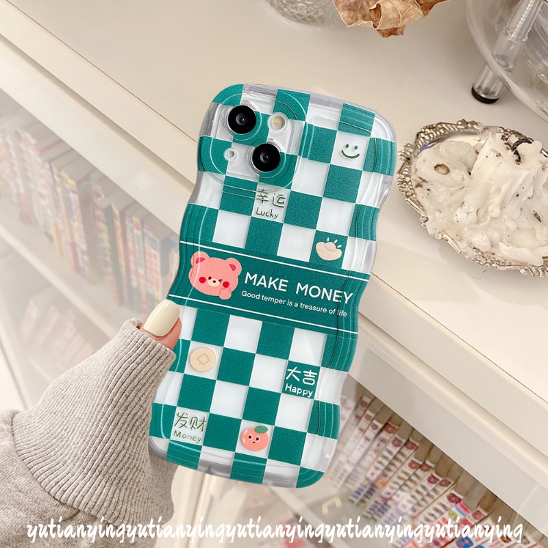 Soft Case Pasangan Motif Beruang Kelinci Senyum Untuk IPhone 7 8 Plus 11 13 12 14 Pro Max 14 Plus XR 6 6s Plus XS Max X SE 2020