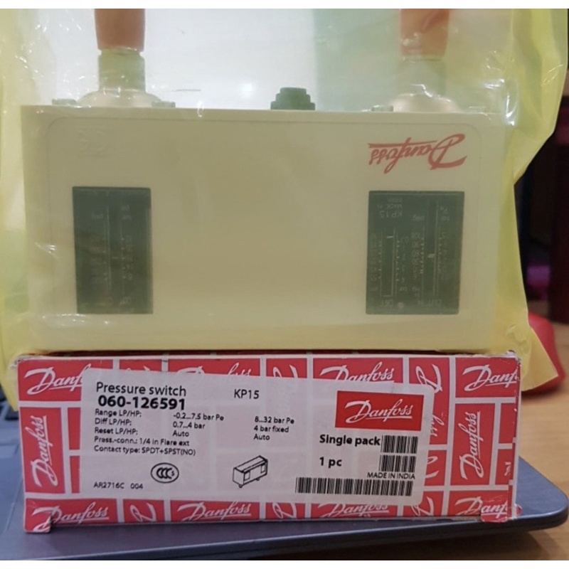Jual DUAL PRESSURE CONTROL SWITCH DANFOSS KP15 / KP15 / KP 15 AUTO MANUAL Shopee Indonesia