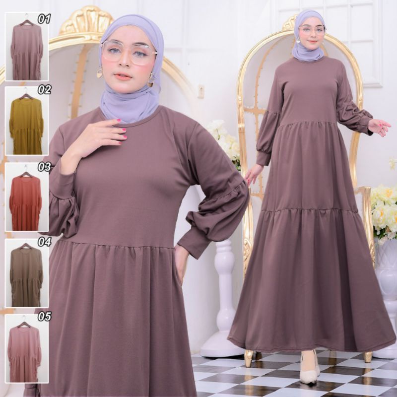 Gamis terkini gamis muslim/gamis dress polos/baju gamis busana muslim 3 susun