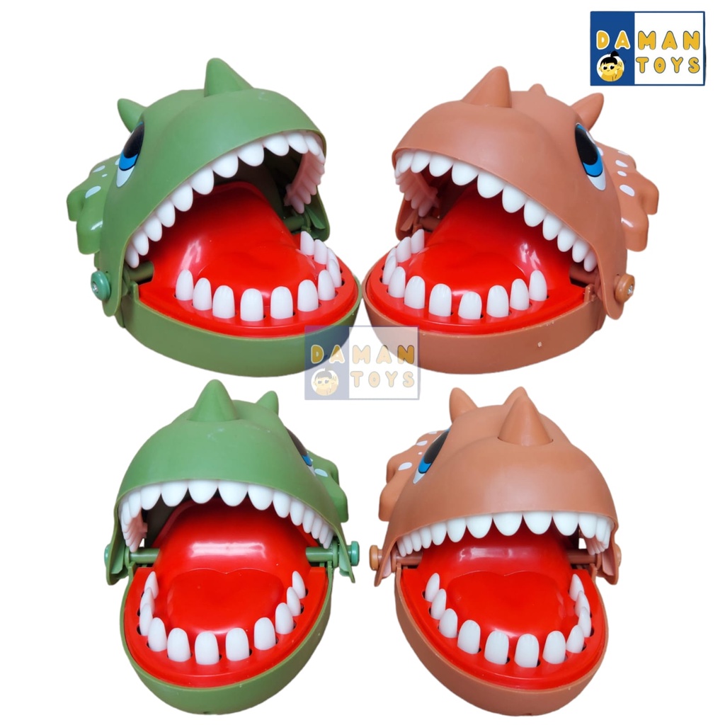 Mainan Dinosaurus Gigit Tangan Prank Trex Tresaraptor Dino Gigitan Jari Dentist Game Dinosaur