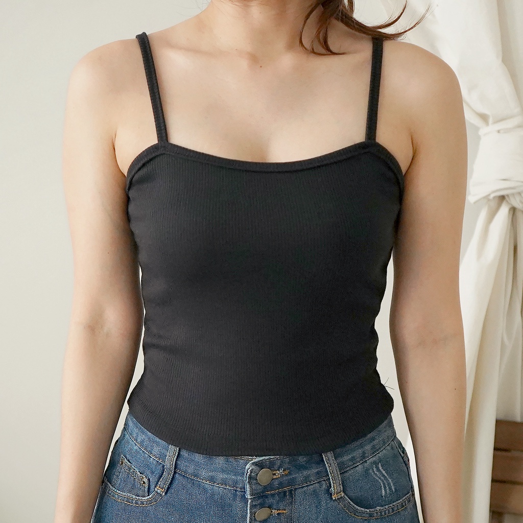 Tank top Rib Knit Basic Tanktop Knit Polos Wanita Style 245