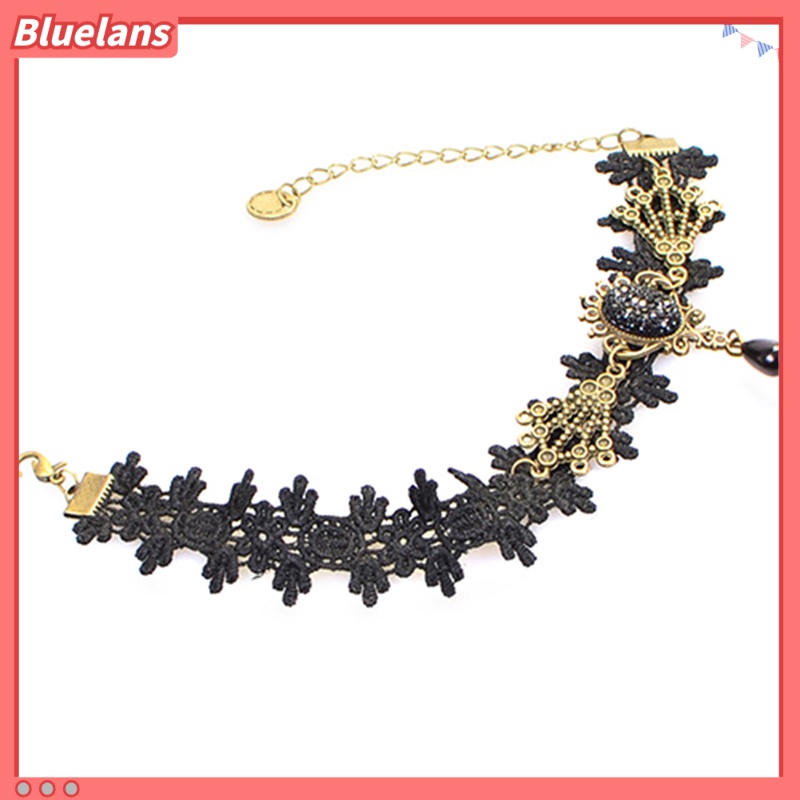 Bluelans Women Vintage Black Floral Lace Anklet Chain Ankle Sandal Bracelet Foot Barefoot