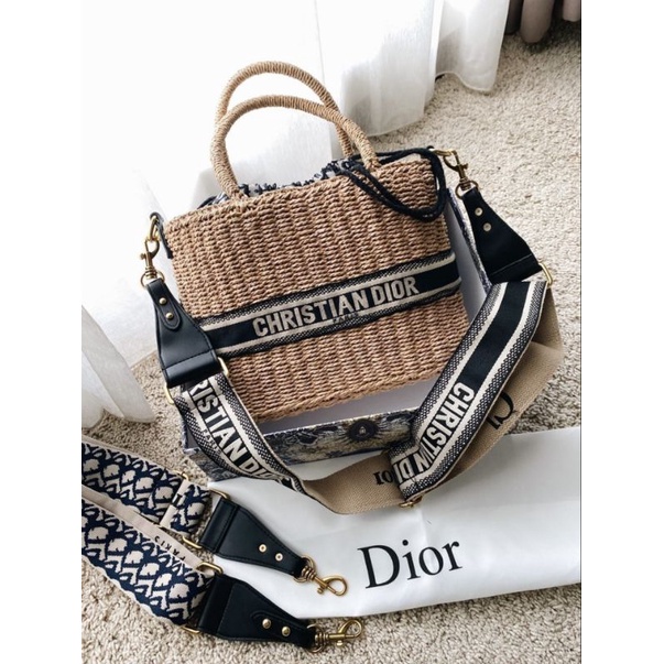 Wicker Basket Bag in Oblique