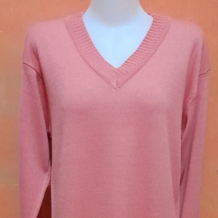 TUNIK KOREAN STYLE - Baju Wanita Kekinian V-NECK - Bahan Rajut Premium